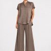 Mela Purdie Pace Pant in deep twig tone with relaxed wide-leg
