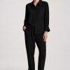 Mela Purdie Resort Blouse in Black front view featuring relaxed silhouette and classic collar