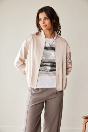 Peruzzi Blouson Jacket With Zip Sand bomber style