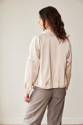 Peruzzi Blouson Jacket With Zip Sand bomber style