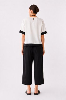 Peruzzi Relaxed Trouser Black high-waisted wide leg trouser