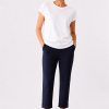 Peruzzi Turn Up Trouser Navy slim leg pull-on trouser