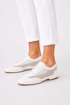 Rollie Remy White lace-up shoe with mesh panel detail
