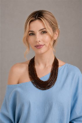 Rosalba Galati Glass Beads Bronze Necklace
