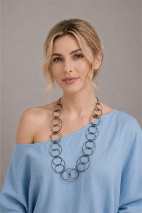 Rosalba Galati Hoop Necklace Steel