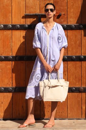 Rose and Rose Magnolia Blended Dress in Banker Blue