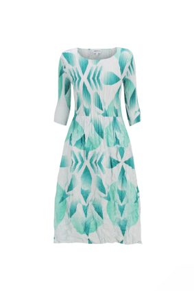 Alquema 3/4 Sleeve Smash Pocket Dress Gatsby featuring fine bodice pleats and crushed skirt