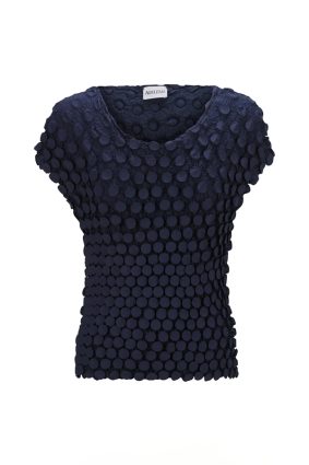 Alquema Bubble Tank Ink textured sleeveless top in stretch fabric
