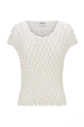 Alquema Bubble Tank in White featuring signature textured pleating and sleeveless design