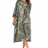 Black Label abstract print cotton collar dress in black, mint, and lime