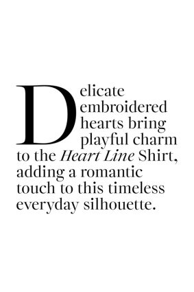 Coop Heart Line Shirt Blue with embroidered hearts and grosgrain back stripe