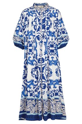 Curate Now And Then Dress in Blue Tile by Curate