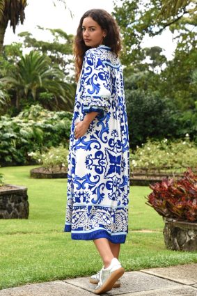 Curate Now And Then Dress in Blue Tile by Curate