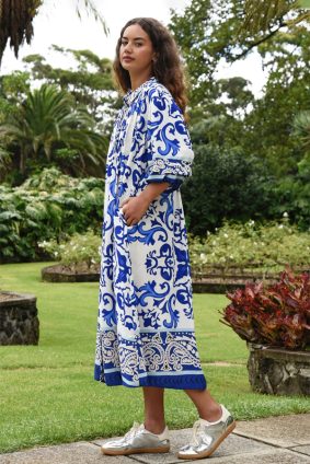 Curate Now And Then Dress in Blue Tile by Curate