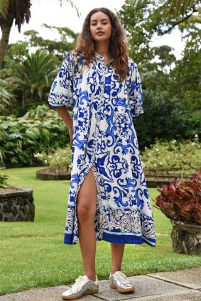 Curate Now And Then Dress in Blue Tile by Curate