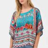 Johnny Was Mabi Blouse Renata – Women's Designer Printed Floral and Geometric Cupro Long-Sleeve Blouse