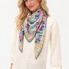 Johnny Was Silk Scarf Olympe – Women's Designer 100% Silk Printed Floral Fashion Scarf