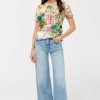 Johnny Was The Janie Favourite Short Sleeve Crew Neck Tee in Olympe – Women's Designer Printed Cotton Blend Casual T-Shirt
