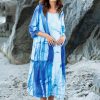 Kokomarina Lazuli Dress Original in blue and white abstract print midi style