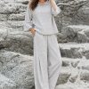 Kokomarina Momiji Short Pant in Powder - Wide-Leg Crinkle Pant