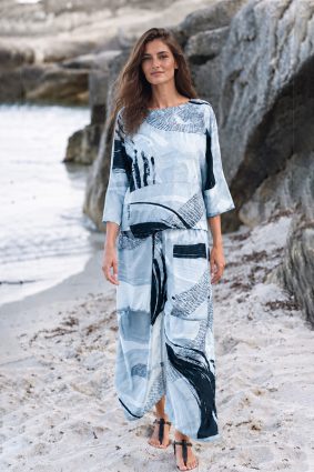 Kokomarina Urazo Pant Original - Flowing Wide-Leg Abstract Print Pant