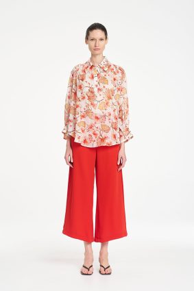 Mela Purdie Atrium Top in Herbarium floral print paired with papaya pants
