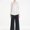 Mela Purdie Crop Suit Pant in classic black featuring a sophisticated wide-leg silhouette and modern cropped length