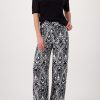 Monari Black Openwork Knit Polo Sweater