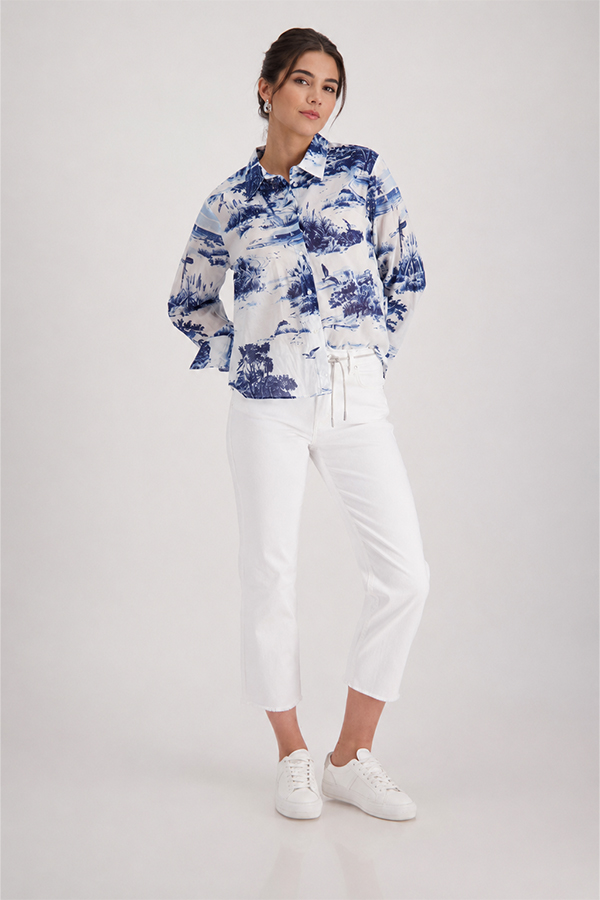 Monari Cream Greta's Jeans Belt Pants