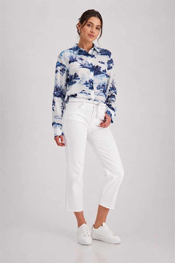 Monari Cream Greta's Jeans Belt Pants