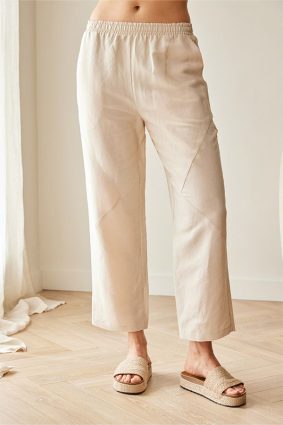 Peruzzi Linen Trouser Sand featuring a re