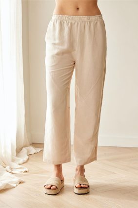 Peruzzi Linen Trouser Sand featuring a re
