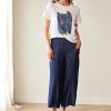 Peruzzi Quarter Circle Print T Shirt Wht/Navy/Green featuring a striking geometric print in tonal navy and blue against a crisp white base.