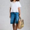 White Stuff organic cotton white tee with cutwork sleeve and hem detailing