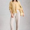White Stuff Sadie Linen Boyfriend Shirt Yellow Mlt