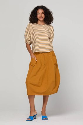 Boom Shankar Guru Skirt Turmeric cotton linen skirt