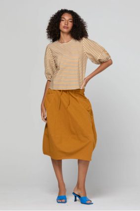 Boom Shankar Guru Skirt Turmeric cotton linen skirt