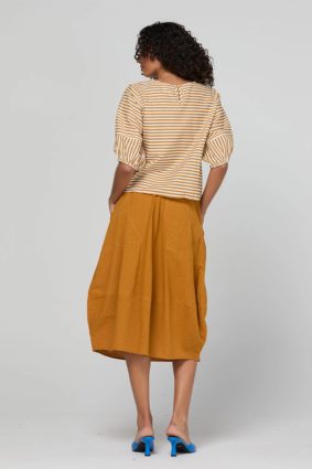 Boom Shankar Guru Skirt Turmeric cotton linen skirt