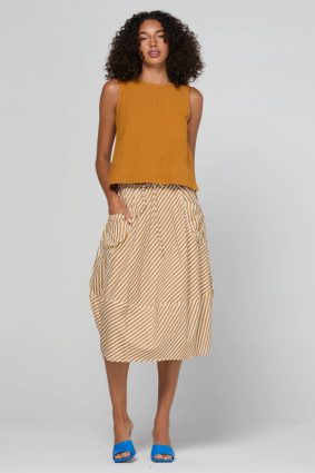 Boom Shankar Hara Top Turmeric cotton linen top