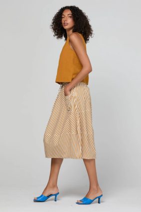 Boom Shankar Hara Top Turmeric cotton linen top