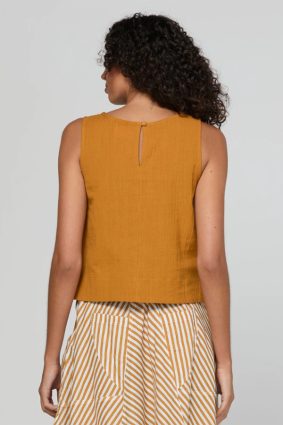 Boom Shankar Hara Top Turmeric cotton linen top