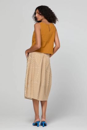 Boom Shankar Hara Top Turmeric cotton linen top