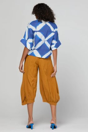 Boom Shankar Maui Shirt Block Print Mediterranean blue geometric print cotton shirt