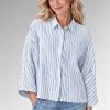 Elemente Clemente Blouse Tege Glacier in lightweight ice-blue linen