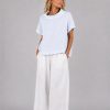 Elemente Clemente relaxed fit button-down linen shirt in glacier blue and white