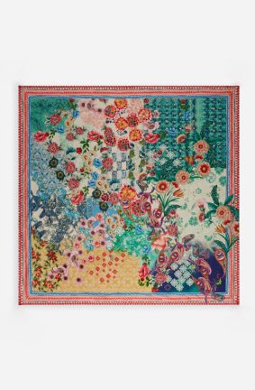 Johnny Was floral print Carlina silk scarf in multi-color