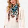 Here is the SEO-optimized alt text tailored for your current product, the Johnny Was Silk Scarf Descanso: Johnny Was floral print Descanso silk scarf with border detail