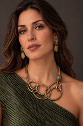 Jolly Venezia handcrafted gold-toned multi-loop statement necklace