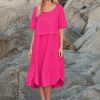 Kokomarina Noba Dress Fuschia relaxed layered midi dress