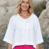 Kokomarina Plissa Jacket White cropped open-front jacket